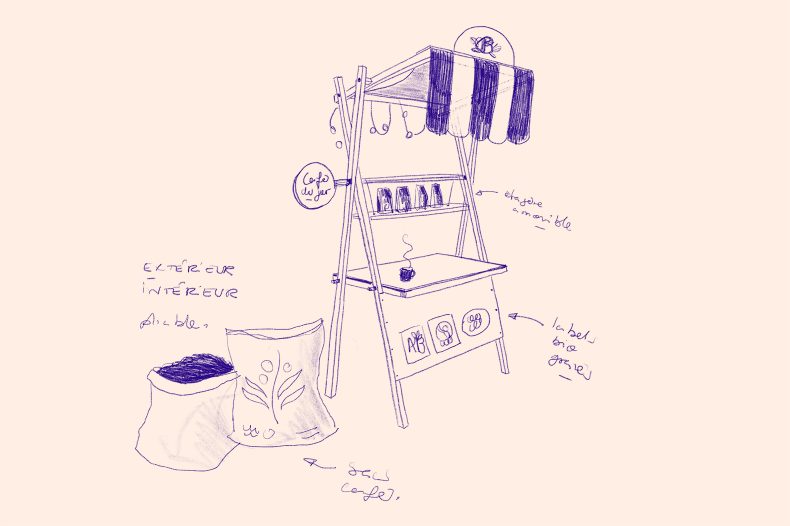 Design de stand mobile produit & dégustation Le Petit Bourguignon